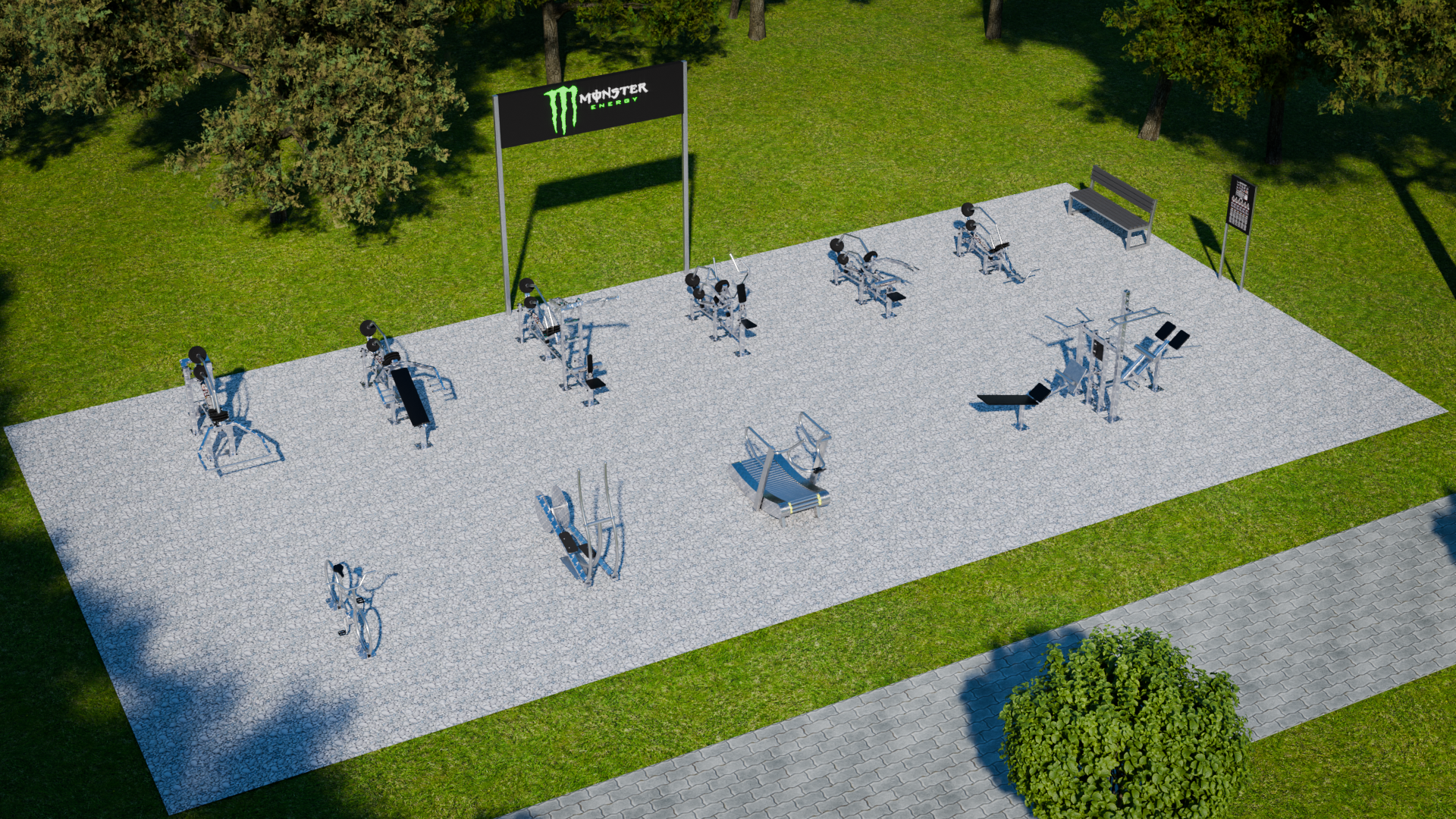 Propozycja realizacji MONSTER ENERGY Outdoor Gym — koncepcja 01, ujęcie 3