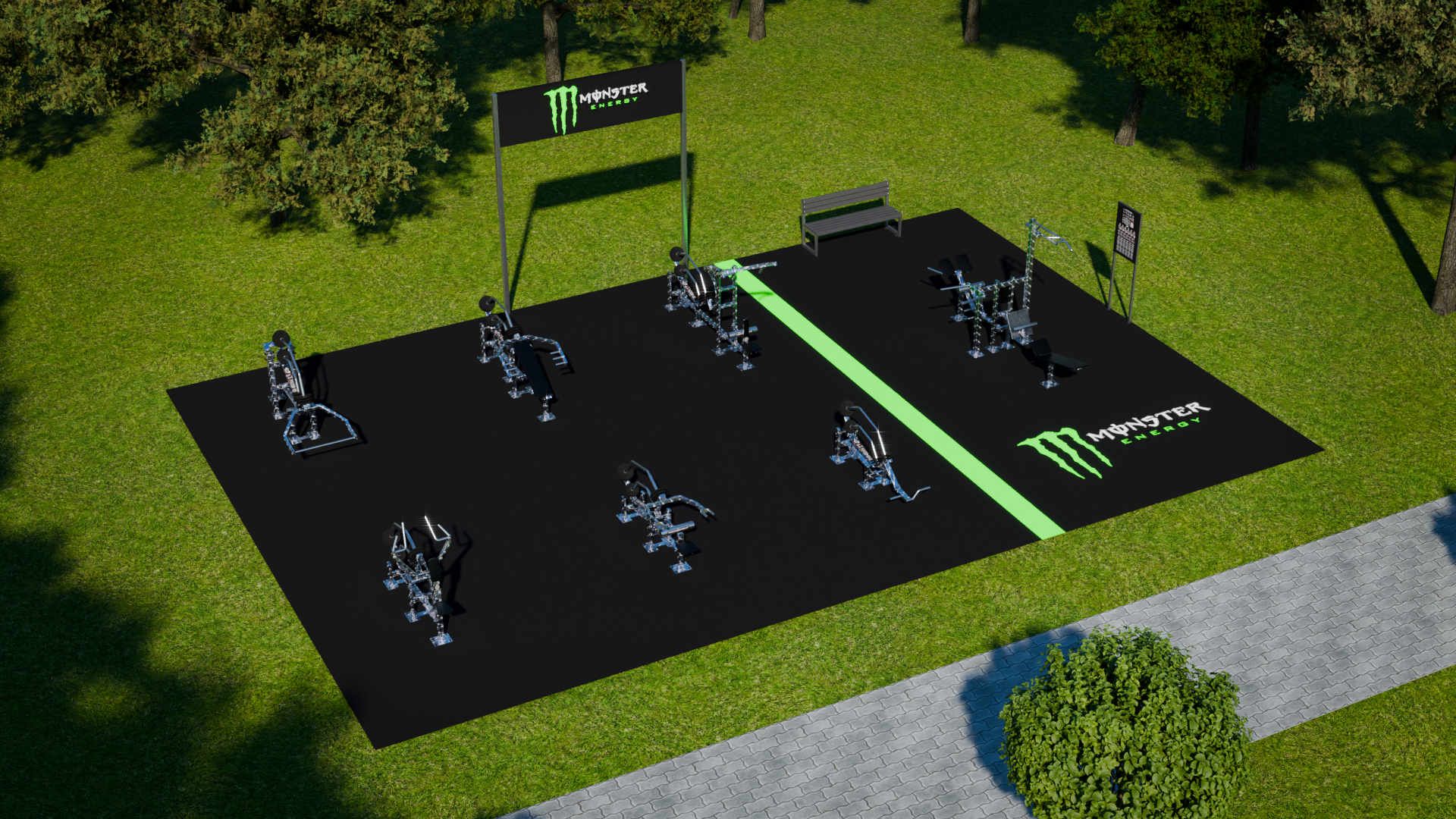 Propozycja realizacji MONSTER ENERGY Outdoor Gym — koncepcja 02, ujęcie 1