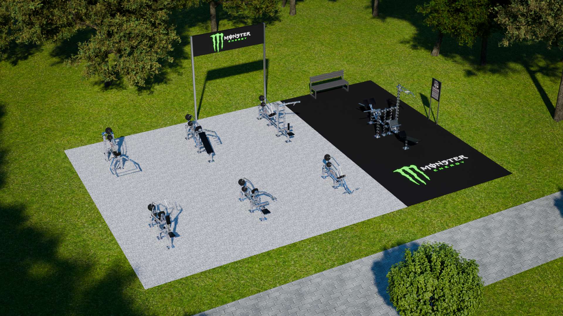 Propozycja realizacji MONSTER ENERGY Outdoor Gym — koncepcja 02, ujęcie 2