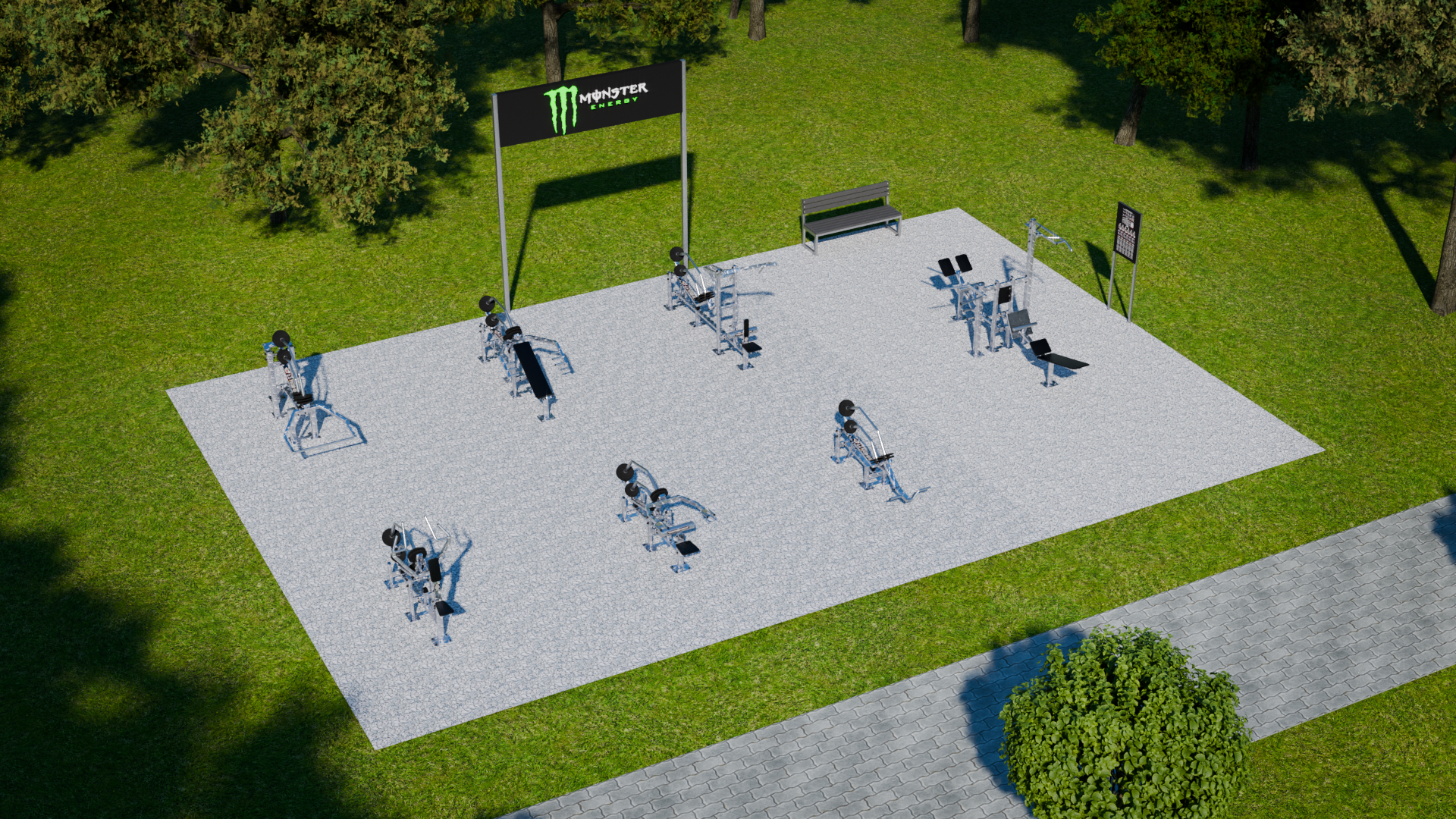 Propozycja realizacji MONSTER ENERGY Outdoor Gym — koncepcja 02, ujęcie 3