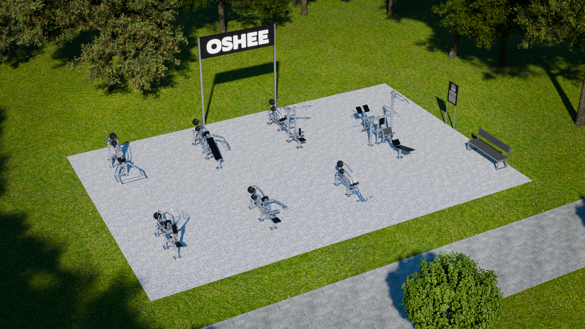 Propozycja realizacji OSHEE Outdoor Gym — koncepcja 01, ujęcie 1