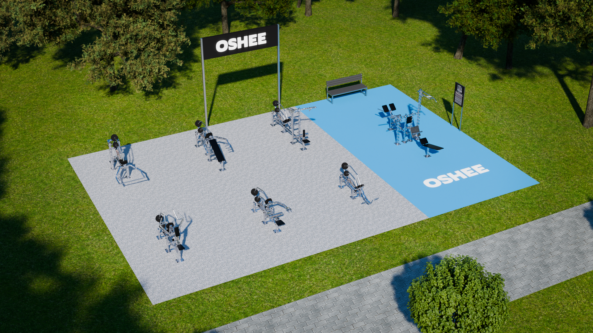 Propozycja realizacji OSHEE Outdoor Gym — koncepcja 01, ujęcie 2