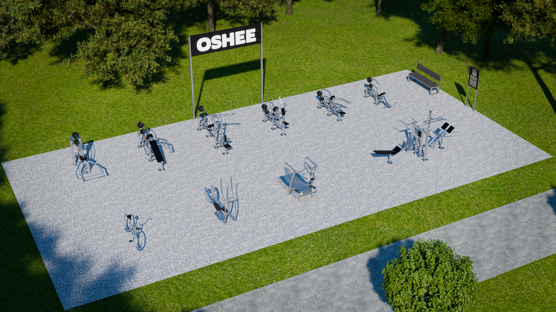 Propozycja realizacji OSHEE Outdoor Gym — koncepcja 02, ujęcie 1