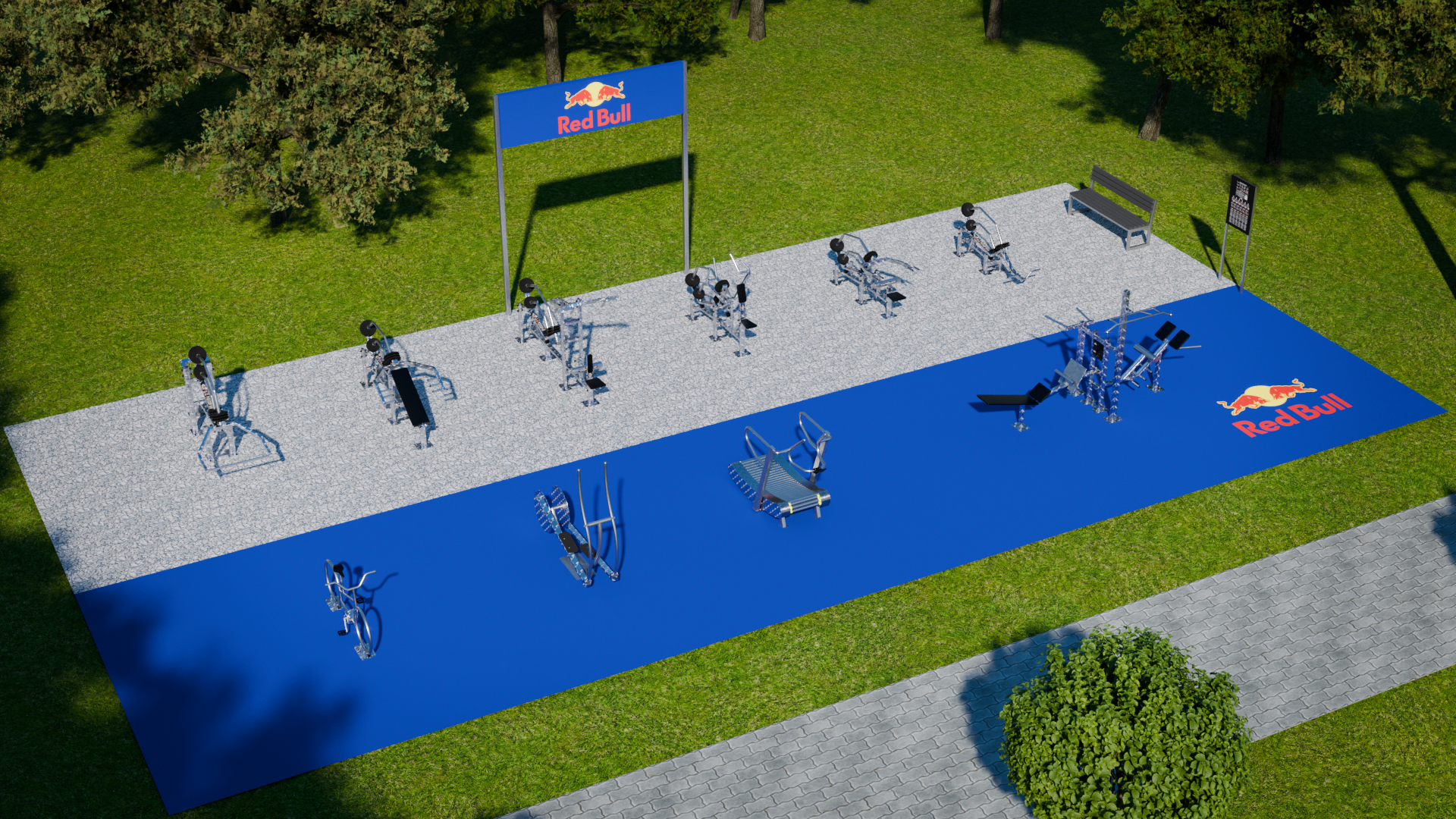 Propozycja realizacji RED BULL Outdoor Gym — koncepcja 01, ujęcie 2