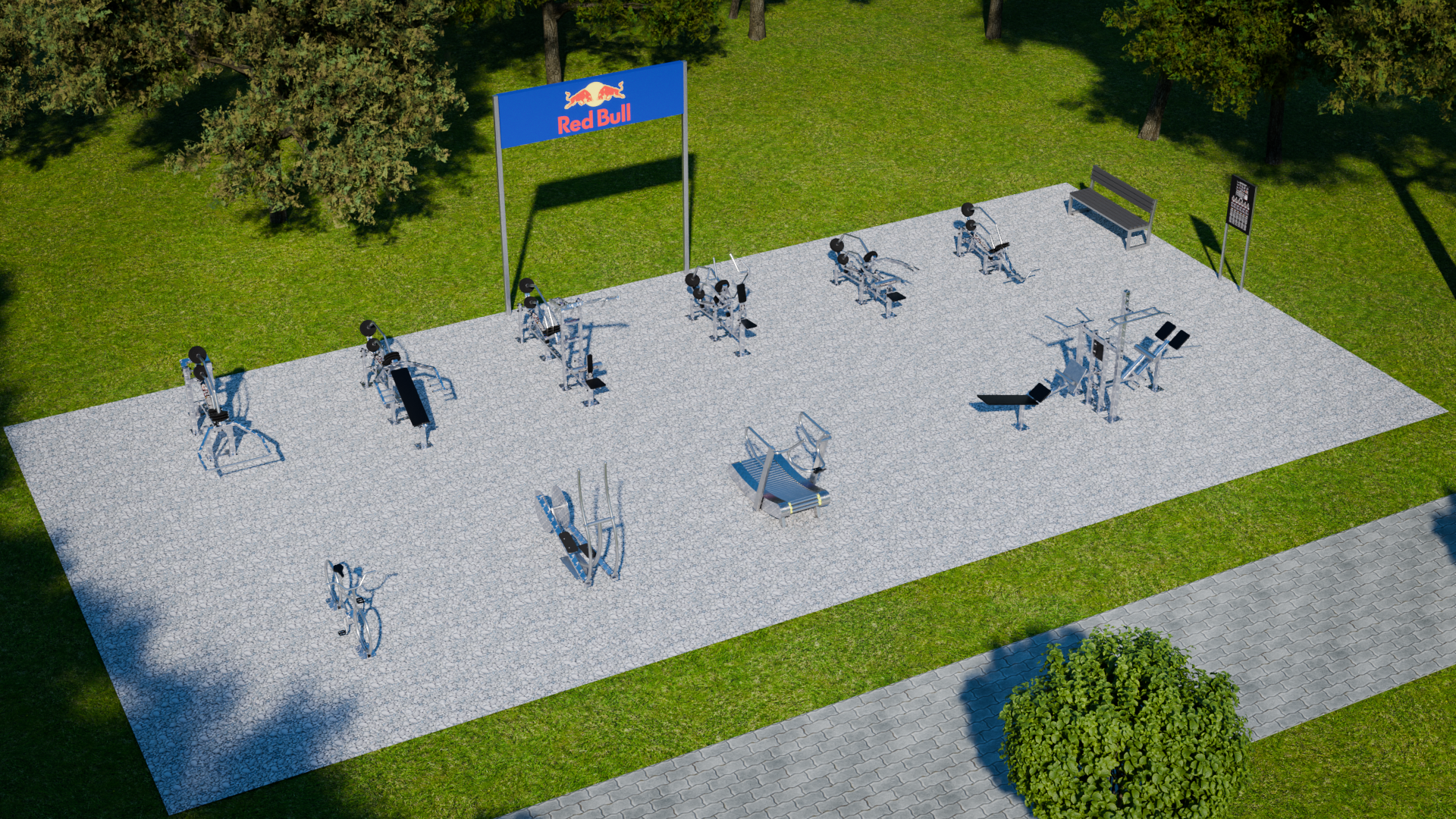 Propozycja realizacji RED BULL Outdoor Gym — koncepcja 01, ujęcie 3
