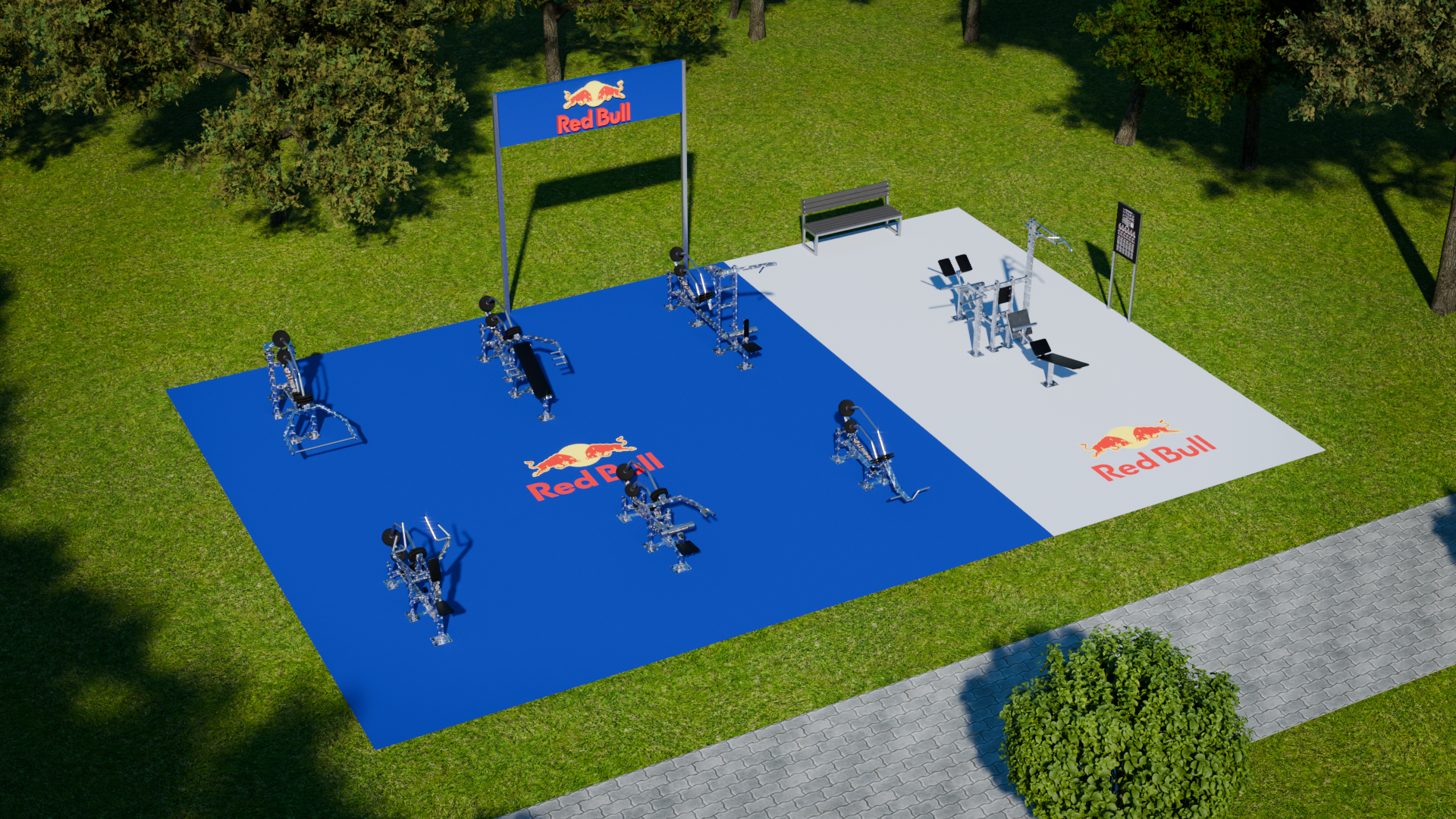 Propozycja realizacji RED BULL Outdoor Gym — koncepcja 02, ujęcie 1