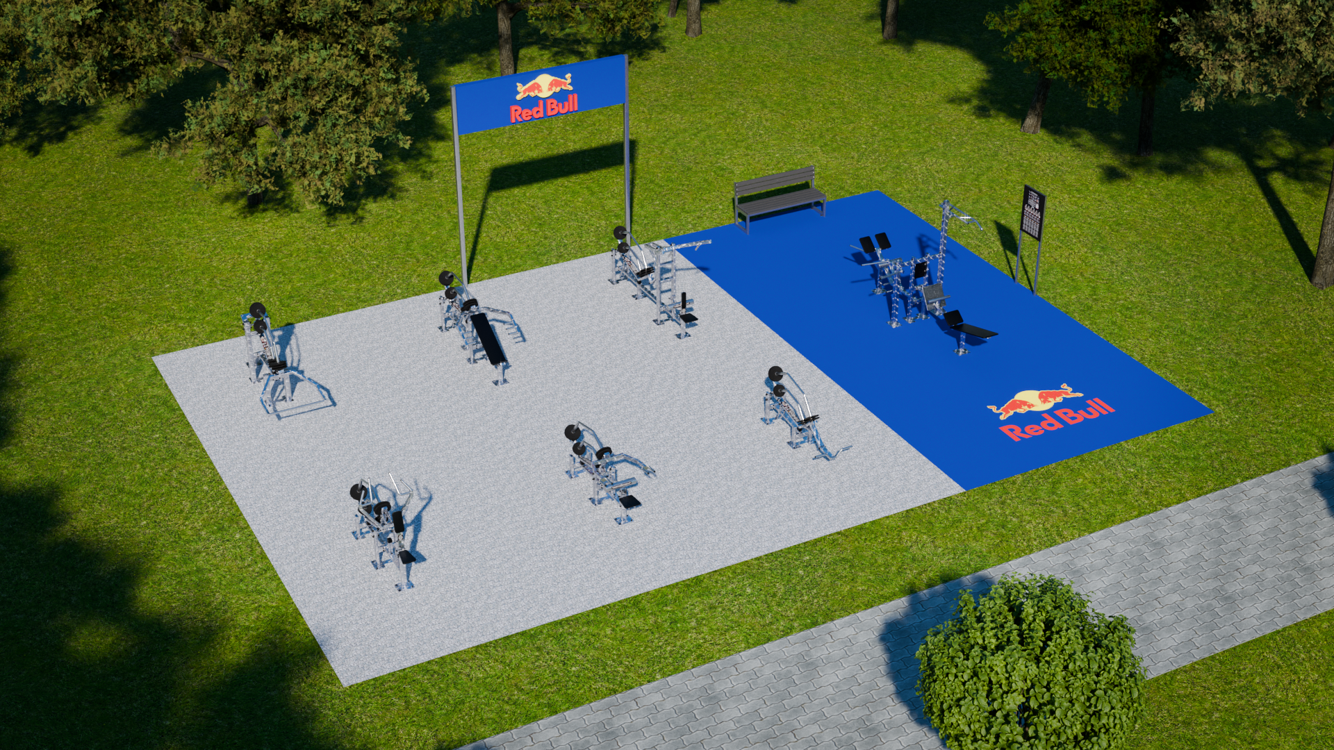 Propozycja realizacji RED BULL Outdoor Gym — koncepcja 02, ujęcie 2